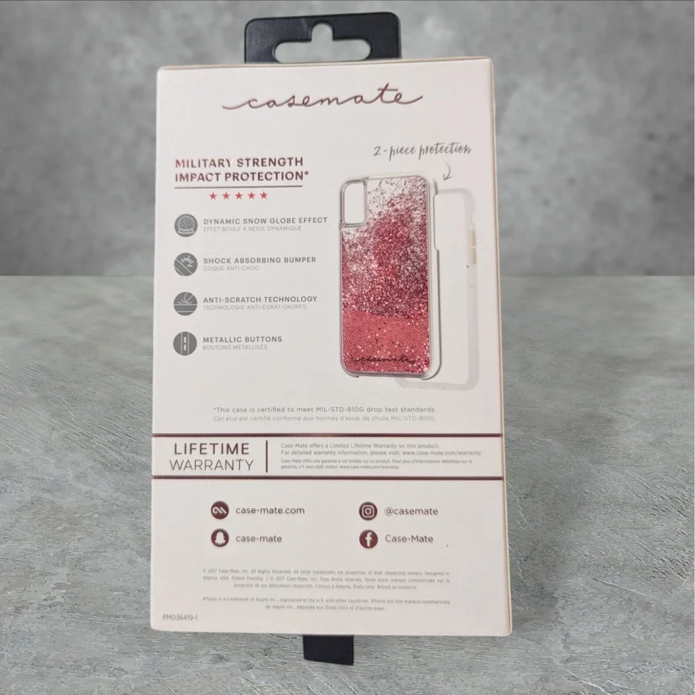 L4. Case Mate Waterfall Case‎ Apple iPhone X/Xs Pink
